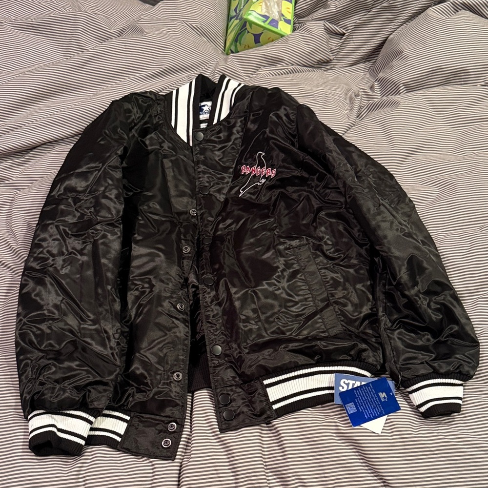 STARTER Black and White Satin Jacket